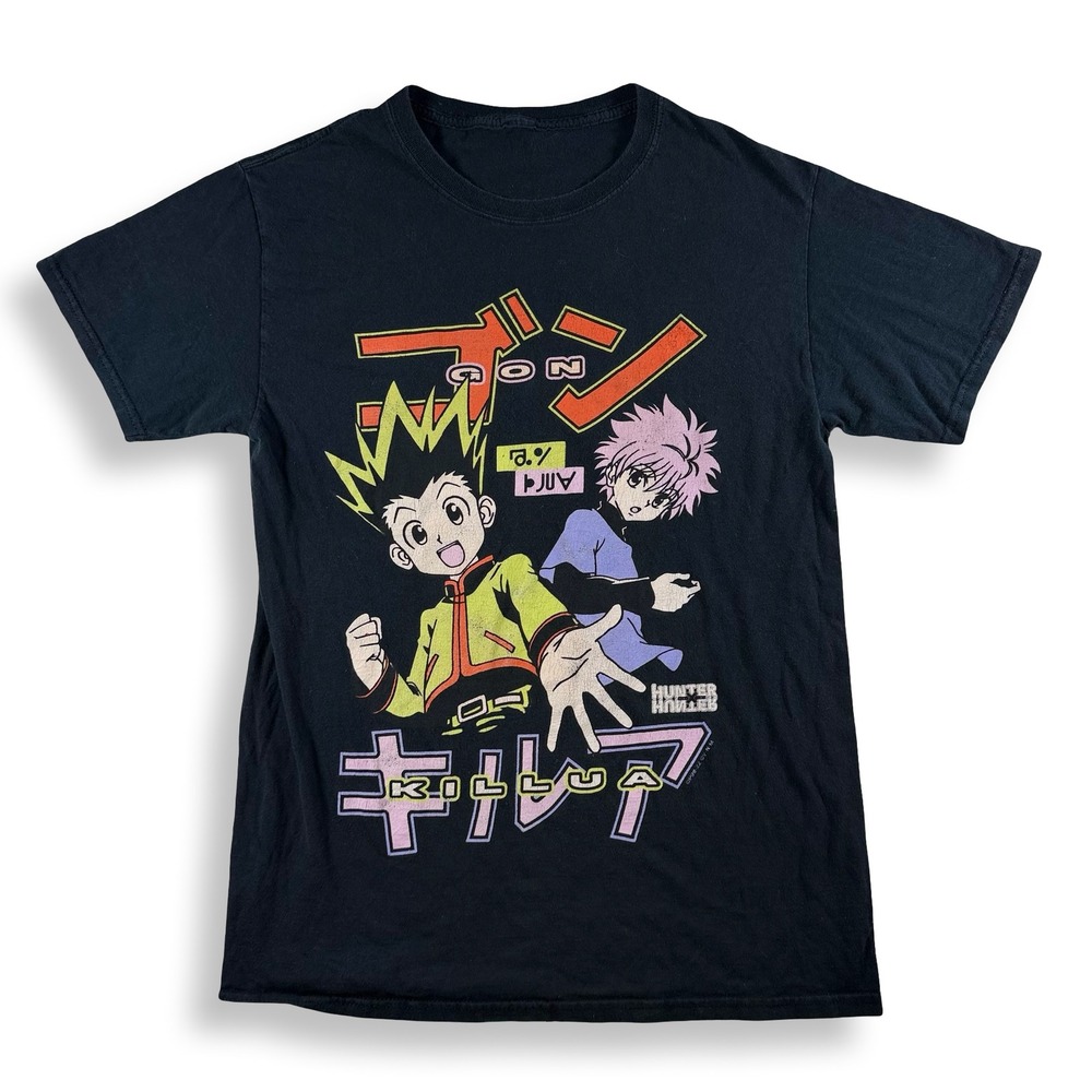 Hunter x Hunter Gon and Killua Graphic T-Shirt Black Anime Manga Tee